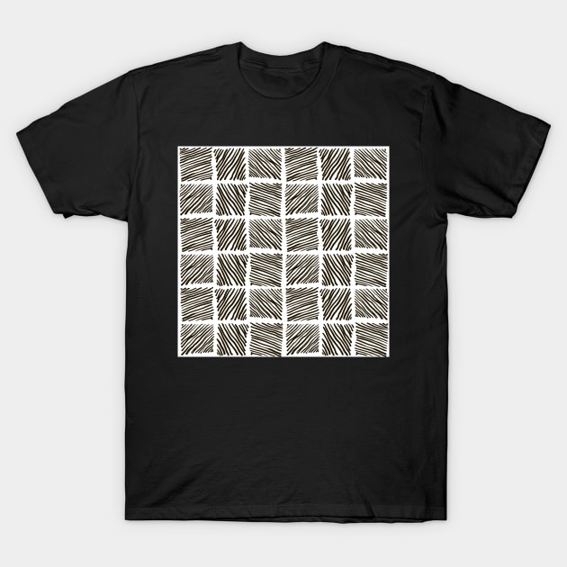 Abstract geometric hand drawn strokes seamless pattern T-Shirt by Olga Berlet